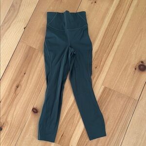 High-Waisted Dark Green Women's Leggings
